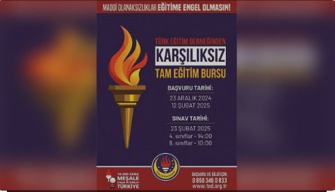 Türk Eğitim Derneğinden karşılıksız tam eğitim bursu 